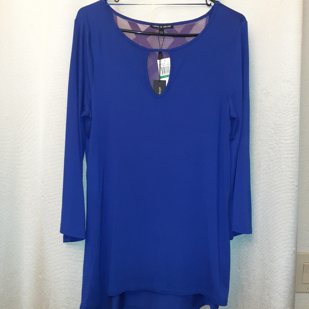 Cable and Gauge Royal blue blouse